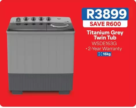 Titanium Grey Twin Tub WSDE163G