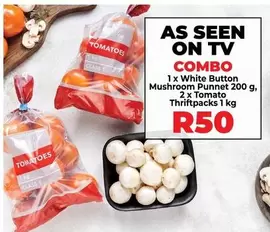 White Button Mushroom Punnet and Tomato Thriftpacks