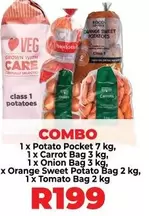 Potato, Carrot, Onion, Orange Sweet Potato, and Tomato Combo