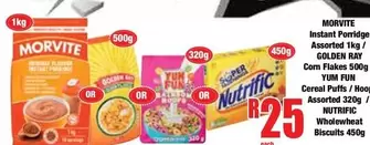 Morvite - Instant Porridge / Corn Flakes / Cereal Puffs / Wholewheat Biscuits