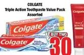 Colgate - Triple Action Toothpaste Value Pack