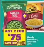 Harvestime - Gourmet Garden Peas / Frozen Peas Sweetcorn
