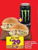 Monster - Chicken & Mayo Vetkoek +  Energy Drink