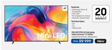 Samsung - Mini LED QOON 4K Vision AI Smart TV (2025) UA65Q70HAUXKA | 65004MR21