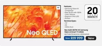 Samsung - Neo QLED 4K Vision AI Smart TV (2026) QAT50N70HUXKXA | 850046965