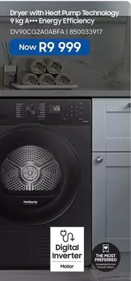 Samsung - Dryer with Heat Pump Technology 9 kg A+++ Energy Efficiency DV90CG2A0ABFA | 850033917