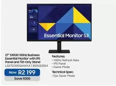 Samsung - 27" S30GD 100Hz Business Essential Monitor with IPS Panel and Tilt-Only Stand LS27D300GAXXA | 850022054