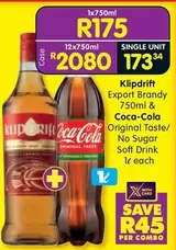 Coca cola - Export Brandy & Coca-Cola Original Taste/No Sugar Soft Drink