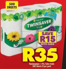 Twinsaver - 1-Ply Toilet Rolls