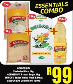Essentials - Parboiled Rice, Brown Sugar, Super Maize Meal & Cooking Oil