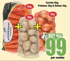 Carrots, Potatoes & Onions Combo