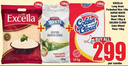 Excella - Long Grain Parboiled Rice, Super White Super Maize Meal & Cake Wheat Flour