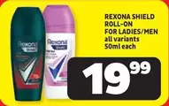 Rexona - SHIELD ROLL-ON FOR LADIES/MEN