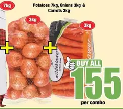 Potatoes, Onions & Carrots Combo