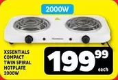 COMPACT TWIN SPIRAL HOTPLATE 2000W
