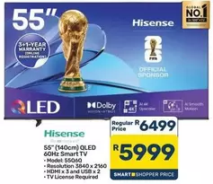 Hisense - 55" (140cm) QLED 60Hz Smart TV