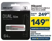 Dual Slim A+C USB 3.2 Flash Drive 64GB
