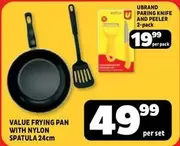 Pan - VALUE FRYING PAN WITH NYLON SPATULA 24cm