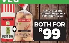 Best Buy - POTATOES 7KG pocket + BUTTERNUT 3kg bag