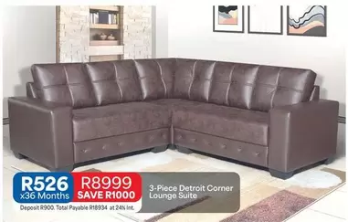 Total - 3-Piece Detroit Corner Lounge Suite