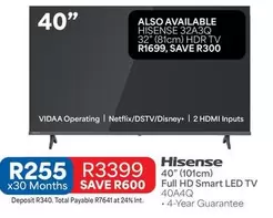 Hisense - 40" Full HD Smart LED TV