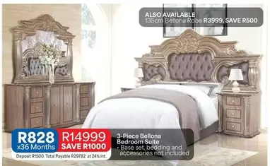 Total - 3-Piece Bellona Bedroom Suite