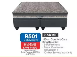 Restonic - 183cm Comfort Care King Base Set