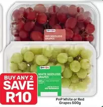 White or Red Seedless Grapes
