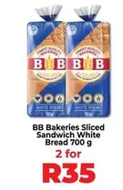 BB - Sliced Sandwich White Bread 700 g