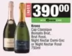 Krone - Cap Classique Borealis Brut, Brut Rosé, Night Nectar Demi-Sec or Night Nectar Rosé