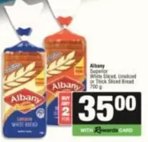 Albany - Superior White Sliced, Unsliced or Thick Sliced Bread