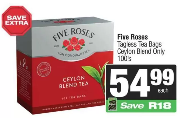 FIVE ROSES - Tagless Tea Bags Ceylon Blend