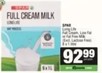 Spar - FULL CREAM MILK LONG LIFE