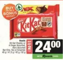 Kit Kat - Chunky or 4 Finger Assorted Aero Assorted Bar-One, Tex or Smarties
