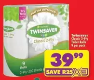 Twinsaver - Classic 2-Ply Toilet Rolls