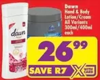 Dawn - Hand & Body Lotion/Cream