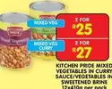 Pride - MIXED VEGETABLES IN CURRY SAUCE/VEGETABLES IN SWEETENED BRINE