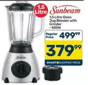 Sunbeam - 1.5 Litre Glass Jug Blender with Grinder