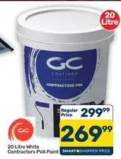20 Litre White Contractors PVA Paint