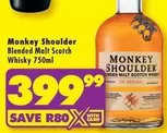 Monkey Shoulder - Blended Malt Scotch Whisky 750ml