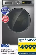 KIC - 8kg Grey Front Loader Washing Machine - Model: KFL812GRY