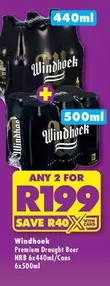 Windhoek - Premium Drought Beer NRB 6x440ml/Cons 6x500ml