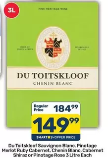 Du Toitskloof - Sauvignon Blanc, Pinotage Merlot Ruby Cabernet, Chenin Blanc, Cabernet Shiraz or Pinotage Rose