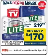 CASTLE - Castle Lite or Draught