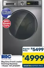KIC - 8kg Grey Front Loader Washing Machine - KFL812GRY