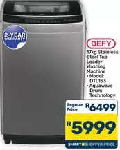 Defy - 17kg Stainless Steel Top Loader Washing Machine