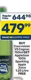Courvoisier - VS Cognac 750ml GET Appletiser 100% Sparkling Apple Juice 1.25 Litre FREE