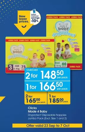 Jumbo - Dryprotect Disposable Nappies Pack
