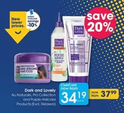 dark and lovely - Au Naturale, Pro Collection, and Purple Haircare Products
