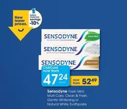 Sensodyne - Fresh Mint, Multi Care, Clean & Fresh, Gentle Whitening or Natural White Toothpaste
